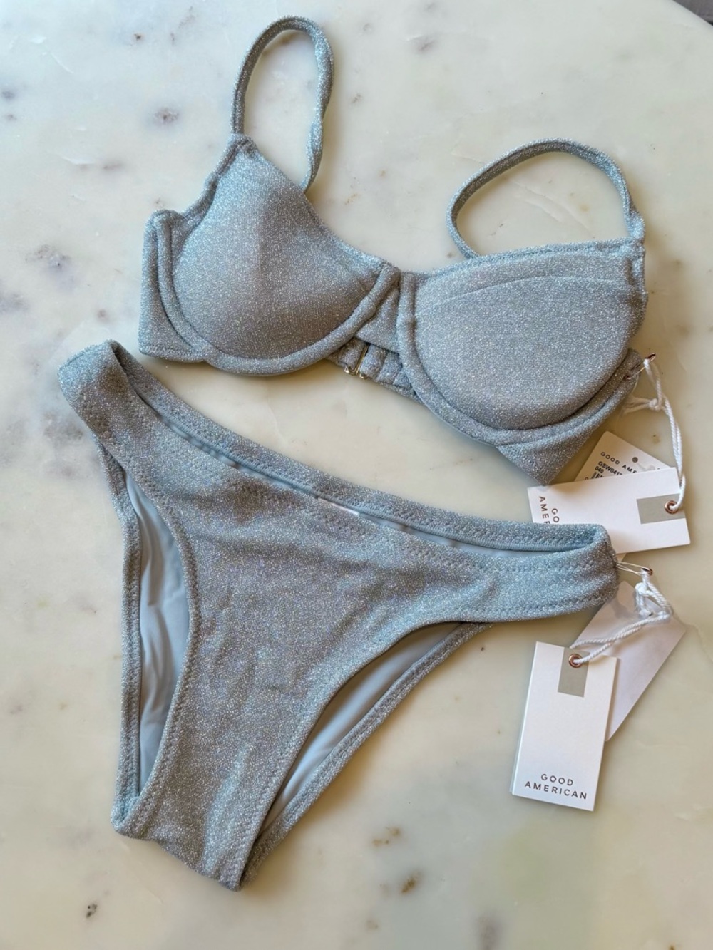 Good American silver bikini set